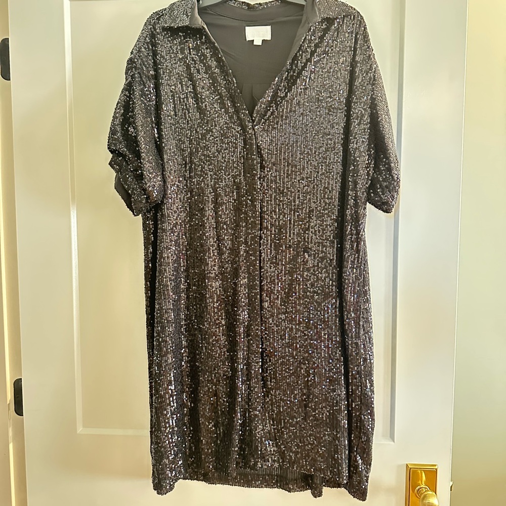Everly Black Sequin Long Sleeve Dress